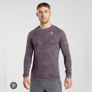 Gymshark Geo Seamless Long Sleeve Shirt, Slim Fit